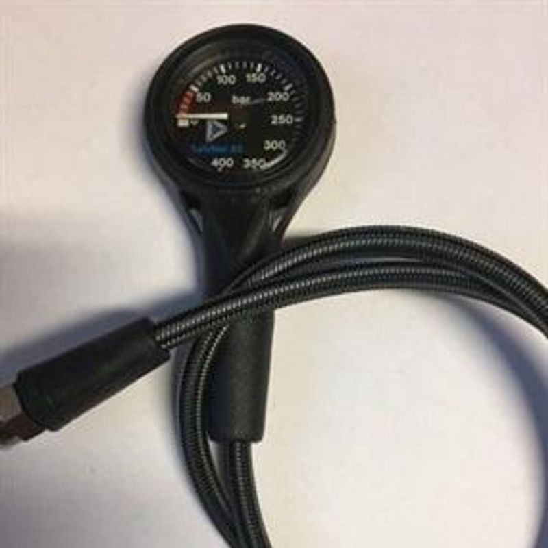 Manometer Thinline Svart m/80cm gummislange